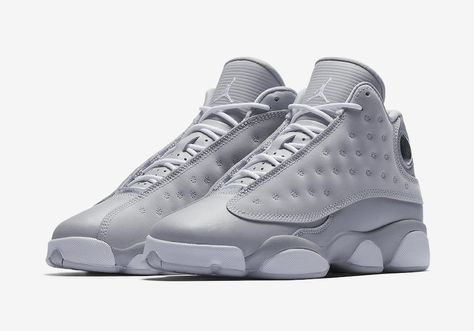 Girls Air Jordan XIII (13) Retro "Wolf Grey"    -Release Date: Saturday, August 26th 2017    -Price: $140 Sneaker Bar, Retro 13, Jordan Shoes Retro, Air Jordan 13 Retro, Shoes Sneakers Jordans, Jordan 13 Retro, Designer Trainers, Air Jordan Sneakers, Jordan 13