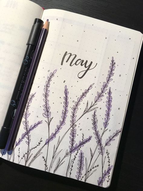 Colour Journal Ideas, Work Bujo, Colour Journal, Lavender Theme, Lavender Colour, Bullet Journal Month, Bullet Journal Page, Bullet Journal Cover Ideas, Bullet Journal Paper