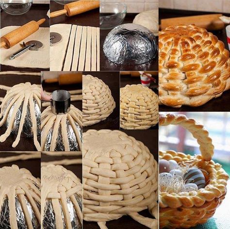 Fab Art DIY Edible Braided Bread Easter Basket | www.FabArtDIY.com  #bakery, #bread, #Easter, #recipe, #diy Braided Bread, Bread Art, Easter Bread, Easter Dinner, Bread Basket, Challah, Bread Dough, Easter Recipes, Homemade Bread