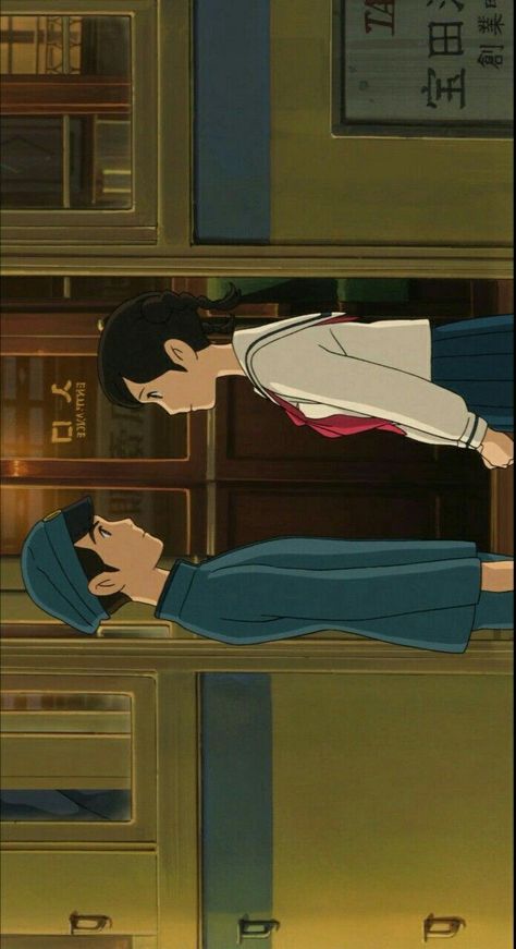 Ghibli Cover Photo, Upon Poppy Hill, From Up On Poppy Hill, Poppy Hill, Up On Poppy Hill, Studio Ghibli Background, Studio Ghibli Characters, Ghibli Artwork, Studio Ghibli Movies