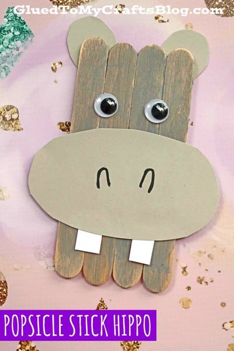 Safari Themed Crafts, Hippo Craft, Hippo Crafts, Jungle Vbs, Jungle Animal Crafts, Safari Crafts, Jungle Crafts, Animal Crafts Preschool, Zoo Crafts