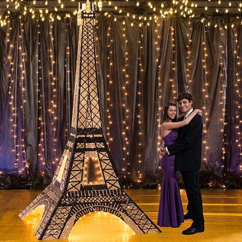 Evening In Paris Theme Party, Night In Paris Party, Paris Prom Theme, 3d Eiffel Tower, Bolo Paris, An Evening In Paris, Paris Sweet 16, Paris Themed Party, Eiffel Tower Lights