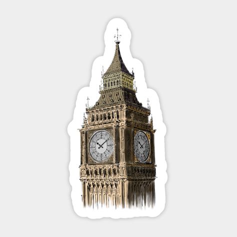 A nostalgic sticker of the iconic London landmark, Big Ben. Perfect for any history buff or lover of all things British. #bigben #london #vintage . #Uk_Stickers #Scrapbook_Printing #Scrapbook_Stickers_Printable #Art_Deco_Posters Digital Journaling Stickers, Cute Stickers For Laptop, Old Money Stickers, Laptop Design Stickers, Uk Stickers, France Stickers, London Stickers, Stickers To Print, Classic Stickers