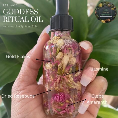 🌸✨ Goddess Ritual Oil ✨🌸 Embrace your inner divine energy with our sacred Goddess Ritual Oil. 🌙 Infused with nourishing essential oils and powerful botanicals, this oil is crafted to honor the goddess within you. Use it to anoint yourself before meditation, rituals, or whenever you need to reconnect with your highest self. 💫 Allow its grounding and uplifting aroma to awaken your intuition, invite self-love, and inspire your personal power. 🌿✨ Unlock your goddess energy and radiate pure mag... Goddess Ritual, Meditation Rituals, Globe Amaranth, Highest Self, Ritual Oil, Divine Energy, Healing Oils, Goddess Energy, Personal Power