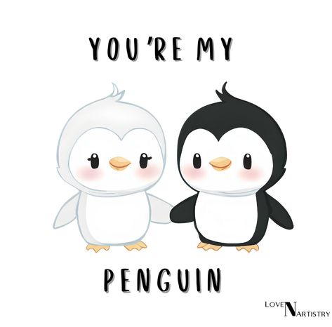 My Penguin Quote, Cartoon Things To Draw, Thank You For Your Love And Support, Love You Drawings, Thank You Love, Thank You For Your Support, Motivational Penguin, Penguin Love Quotes, Cute Penguin Art