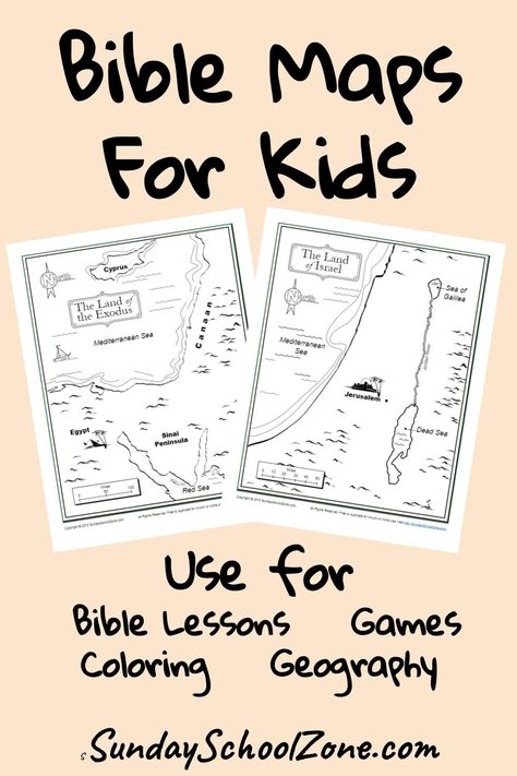 Map Of Bible Times, Sunday Class Lessons, Bible Maps Free Printable, Bible Lapbooks Free Printables, Bible Mapping Free Printable, Bible Basics For Kids, Map Activities For Kids, Bible Free Printable, Bible Geography