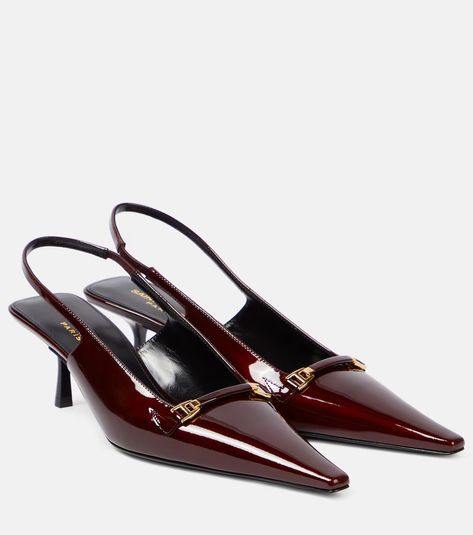 Carine 55 patent leather slingback pumps in red - Saint Laurent | Mytheresa Mid Heels Pumps, Designer Pumps, Rings Jewelry Fashion, Saint Laurent Shoes, Evening Shoes, Slingback Pump, Summer Accessories, Luxury Brands, Bridal Shoes