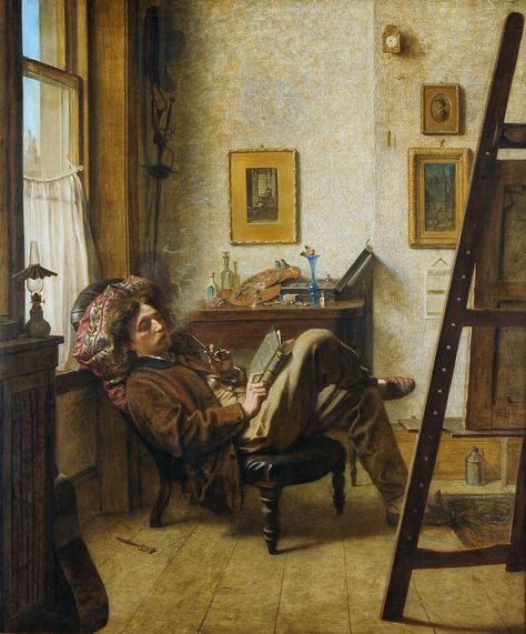 tourrier. alfred holst - In the Studio | Alfred Holst Tourrier  1836-1892  Groot-Brittannië Woman Writing, People Reading, Art Classique, Post Impressionism, Great Paintings, Window Painting, Alam Yang Indah, Interior Art, Art Moderne