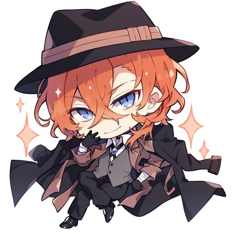 Bsd Drawing, Pc Stickers, Bsd Chibi, Dog Doctor, Bungo Stray Dogs Wan, Chuya Nakahara, Paper Dolls Diy, Nakahara Chuuya, Images Kawaii