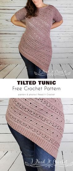 Crochet Tunic Pattern, Crochet Sweater Pattern Free, Womens Crochet Patterns, Crochet Tunic, Clothing Patterns Free, Crochet Cushions, Crochet Clothes Patterns, Crochet Cardigan Pattern, Crochet Woman