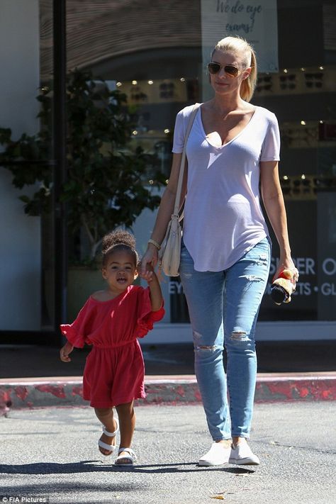 Out for a stroll: Eddie Murphy's girlfriend Paige Butcher shows off her baby bump while wa... Paige Butcher, Pregnant Girlfriend, Eddie Murphy, Interracial Love, Baby Bump, Baby Bumps, A Boy, Bump, Angeles