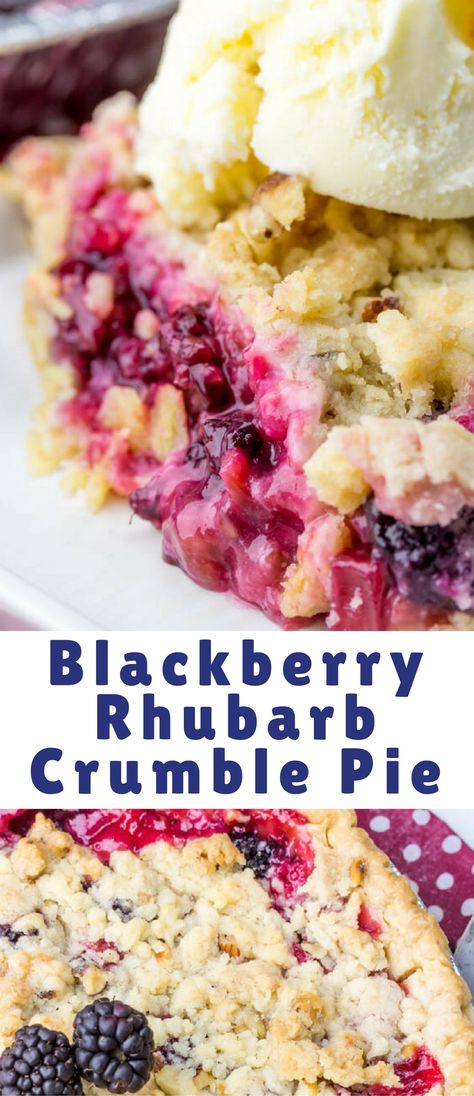 Rhubarb Crumble Pie, Rhubarb Desserts Recipes, Tasteful Recipes, Cake Breakfast, Heavenly Recipes, Berry Dessert Recipes, Crumble Pie, Rhubarb Desserts, Blackberry Recipes