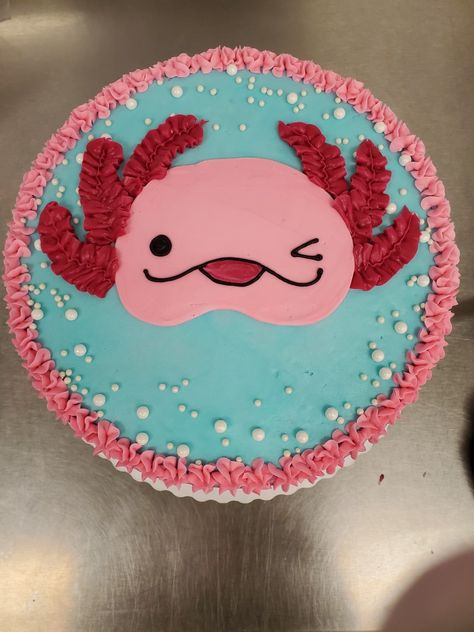 Axolotl Party Food, Axolotl Cake Ideas, Axolotl Birthday Cake, Axolotl Cake, Axolotl Birthday Party, Axolotl Party, Creative Cupcakes, 11th Birthday, Xmas Presents