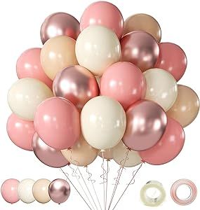 60 Balloons, Blush Balloons, Gold Party Decorations, 27th Birthday, Rose Gold Balloons, Balloon Ribbon, Balloon Kit, Rose Gold Party, Boho Birthday