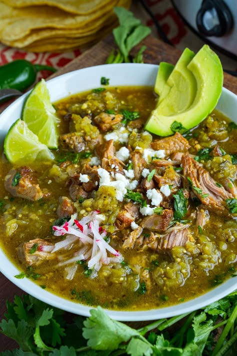 Chili Verde Recipe, Chili Verde, Verde Recipe, Pork Stew, Mexican Cooking, Mexican Foods, Tortilla Soup, Idee Pasto Sano, Mexican Food Recipes Authentic