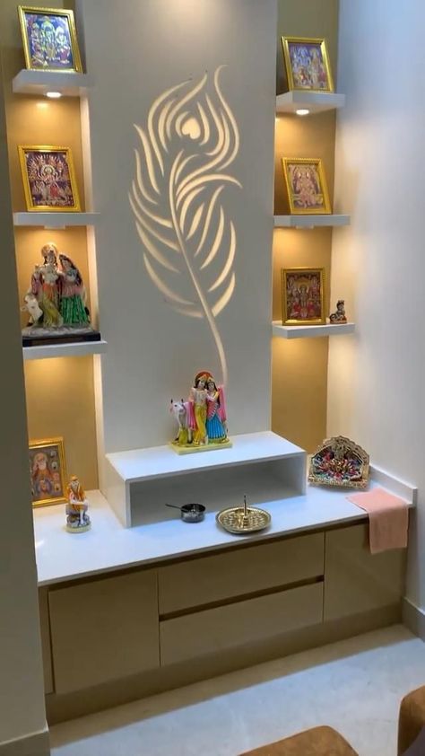 Mandir Design, Temple Design For Home, Interior Design Your Home, Hall Interior Design, Pooja Room Door Design, Tv Room Design, Pooja Room Design, Room Door Design, Hall Interior