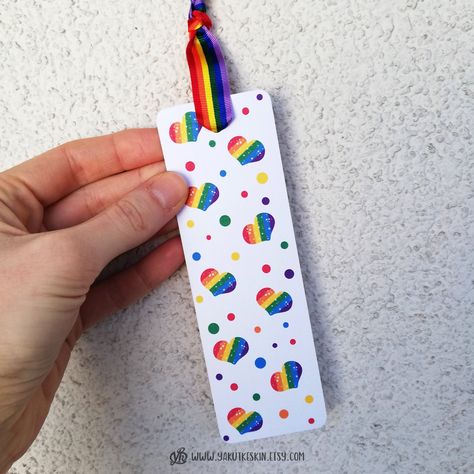 Lgbtq Bookmarks, Pride Bookmarks, Rainbow Office, Queer Gifts, Gift Planner, Lgbtq Rainbow, Heart Bookmark, Planner Bookmark, Bookmarks For Books