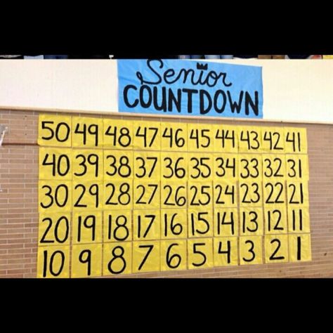 Countdown Senior Countdown Ideas, Exam Countdown Board, Graduation Countdown Ideas, 10 Days Of School Countdown, School Countdown Ideas, Countdown To Graduation, Graduation Countdown, Asb Ideas, Stuco Ideas