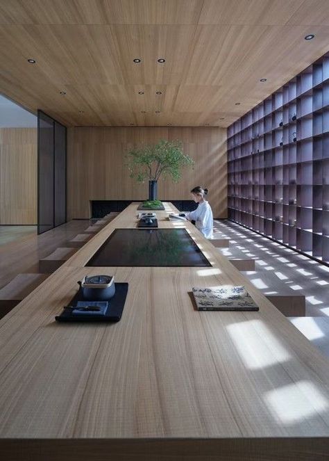 Zen Office, Japanese Spa, Japanese Office, Japan Interior, Han Dynasty, Artistic Installation, Japanese Interior, Tea House, Modern Aesthetics