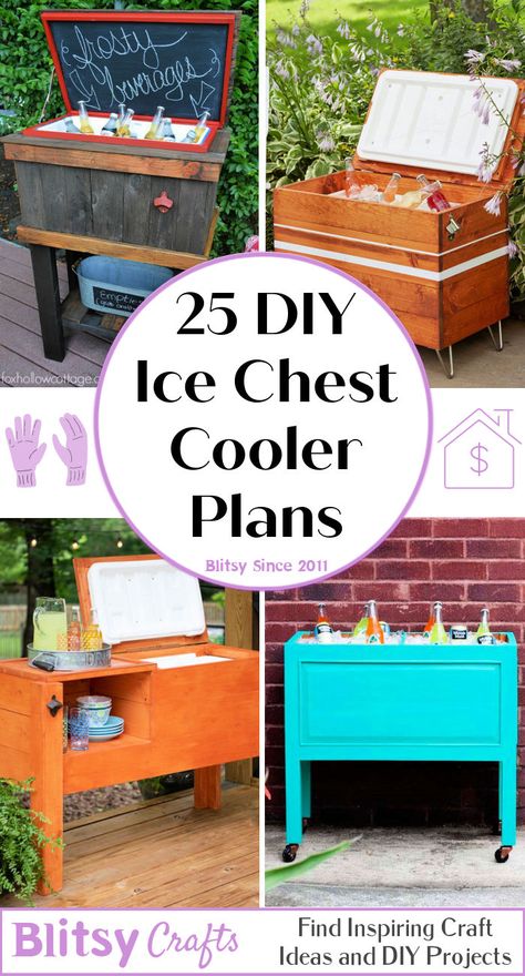 25 Homemade DIY Cooler Plans to Make Your own Cooler Box Diy Ice Box How To Make, Patio Cooler Diy How To Build, Diy Wooden Cooler Chest, Old Dresser Into Cooler, Dresser Into Cooler, Diy Cooler Stand How To Build, Diy Insulated Cooler, Diy Ice Chest Coolers, Diy Outdoor Cooler Stand