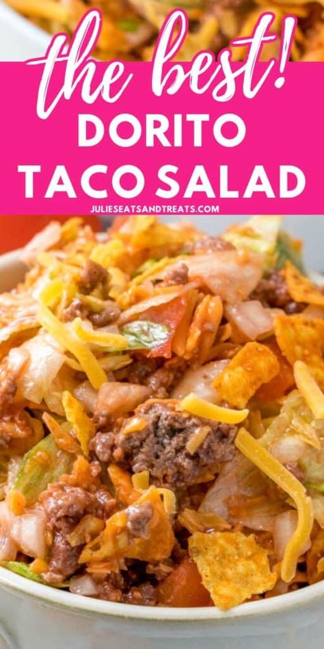 Nacho Cheese Doritos, Dorito Taco Salad, Dorito Taco, Taco Dishes, Doritos Taco, Keto Taco Salad, Tortilla Chip, Taco Salad Recipes, Keto Taco