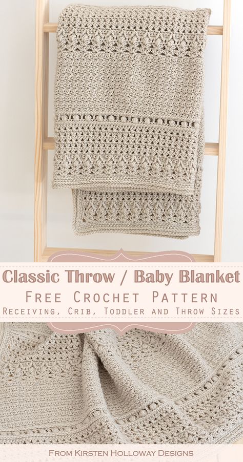 Kirsten Holloway Designs Blanket, Yarn Inspiration Crochet Free Pattern, Baby Blanket Patterns Crochet Free, Oatmeal Crochet Blanket, Multi Pattern Crochet Blanket, Crochet Blanket Single Color, Cable Blanket Crochet Pattern, Cobblestone Crochet Blanket, One Color Baby Blanket Crochet