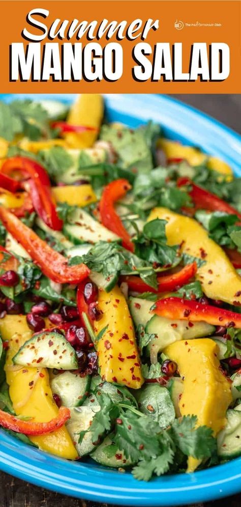 Mango Salad Recipe, Olive Oil Dressing, Oil Dressing, Fresh Salad Recipes, Best Salad Recipes, Mango Recipes, Mango Salad, Fruit Salad Recipes, Summer Salad Recipes