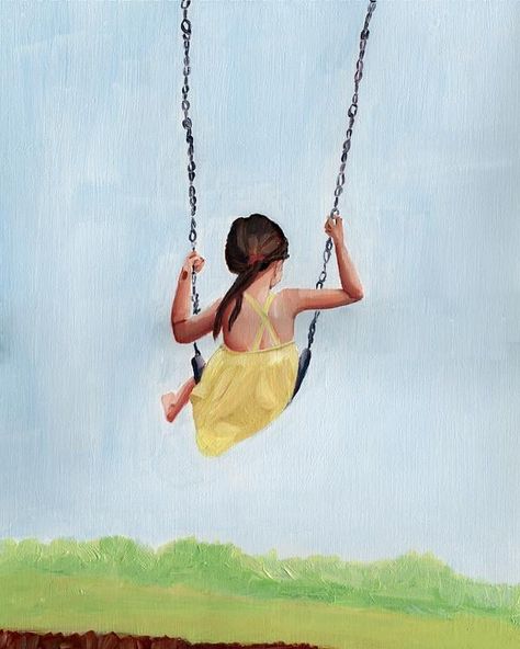 Girl on a Swing on Artfully Walls Girl Swinging, Artfully Walls, Artist Wall, Wall Gallery, Photo Canvas, Large Art, Mixed Media Art, All Art, Collage Art