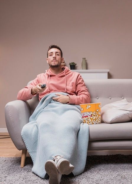 Young man at home watching tv. Download it at freepik.com! #Freepik #photo #man #home #tv #friends Hotel Booking App, Unmarried Couples, Communication Illustration, Lazy Person, Tv Design, Hotel Booking, Person Sitting, Female Friends, Human Emotions