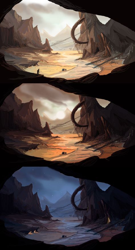 Night Desert Art, Desert At Night Aesthetic, Desert Concept Art, Night Environment, Desert Drawing, Desert Landscape Art, Desert Biome, Desert Background, Landscape Painting Tutorial