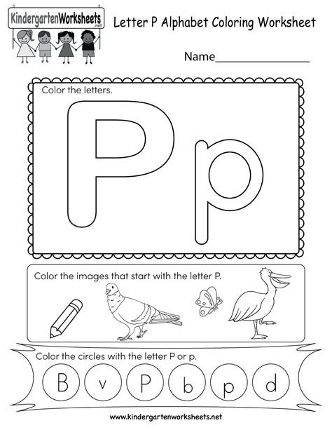 This is a fun letter P coloring worksheet. Children can color the letters and the images that begin with the letter P. You can download, print, or use it online. Letter P Worksheets, Coloring Worksheets For Kindergarten, Letter B Worksheets, Letter Worksheets For Preschool, Printable Alphabet Worksheets, Kindergarten Phonics Worksheets, Alphabet Worksheets Kindergarten, Kindergarten Letters, Alphabet Kindergarten