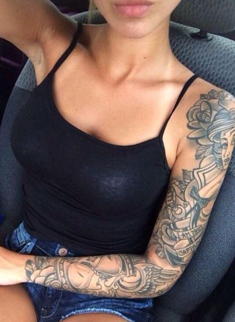 this sleeve my god Tattoo Dotwork, Feminine Tattoo Sleeves, Girls With Sleeve Tattoos, Polynesian Tattoo Designs, Beautiful Tattoos For Women, Jesus Tattoo, Geniale Tattoos, Full Sleeve Tattoos, Best Sleeve Tattoos