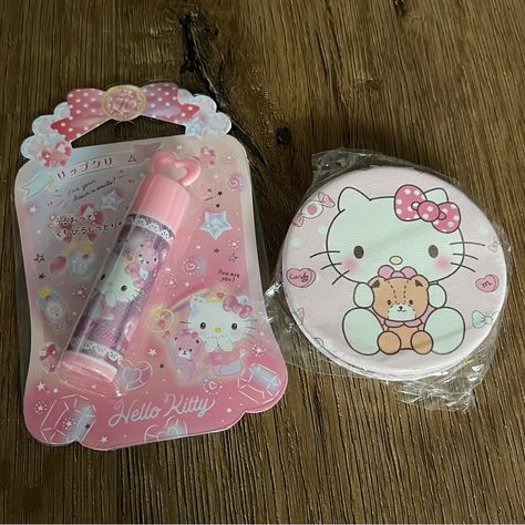 Hello Kitty-Imported (Nwt) Lip Cream & Compact Mirror Set! Imported Directly From Japan! Cute Lip Cream With A Double Sided Compact Mirror. Mirror Measures Almost 3 Inches Wide. Price Is Firm Not Accepting Offers Bundle & Save $$ Thank You For Looking! No Trades Please. Packages Ship Daily Mon.-Fri., Sometimes On Saturdays. Please Be Patient As My Post Office Is Sometimes Slow Kawaii, Groovy Room Decor, Groovy Room, Macaron Lip Balm, Japan Cute, Hello Kitty Makeup, Lip Balm Gift, Princess Inspired, Sketches Tutorial