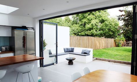 Bifold Exterior Doors, Bifold Doors Onto Patio, External Sliding Doors, Door Aluminium, Homes In Ireland, Bifold Patio Doors, Sliding Doors Exterior, Glass Doors Patio, Folding Glass Doors