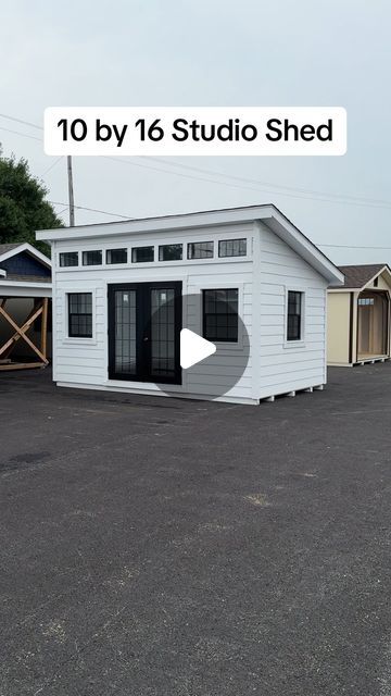 Lapp Structures LLC on Instagram: "A move-in-ready studio shed ready to be delivered and easily transformed into a home office, recording studio, or hobby hut!  #tinyhouse #mancave #sheshed #homeoffice" Backyard Home Office Studio Shed, House Converted To Office, Modern Shed Design Ideas, Shed Podcast Studio, Shed Recording Studio, She Shed Podcast Studio, Garage And Office Combo, Outdoor Home Office Ideas, Adu Office Ideas