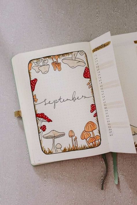 15 September Bullet Journal Theme Ideas September Bullet Journal Theme, September Spread, Bullet Journal Theme Ideas, Journal Theme Ideas, Bullet Journal September, Bullet Journal Month, Bullet Journal Ideas Templates, Bullet Journal Setup, Creating A Bullet Journal