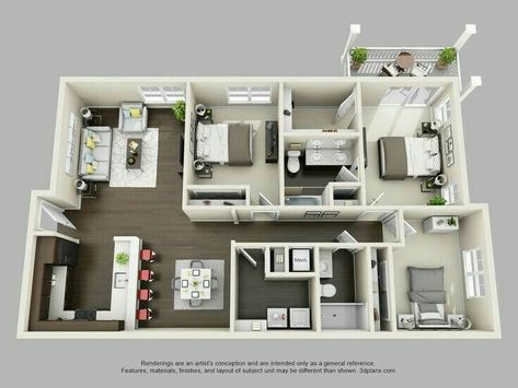 Apartment Layout 3bedroom, Three Bedroom House Plan, 3d House Plans, Sims 4 House Plans, Apartment Floor Plan, House Floor Design, Apartment Floor Plans, Sims House Plans, House Construction Plan