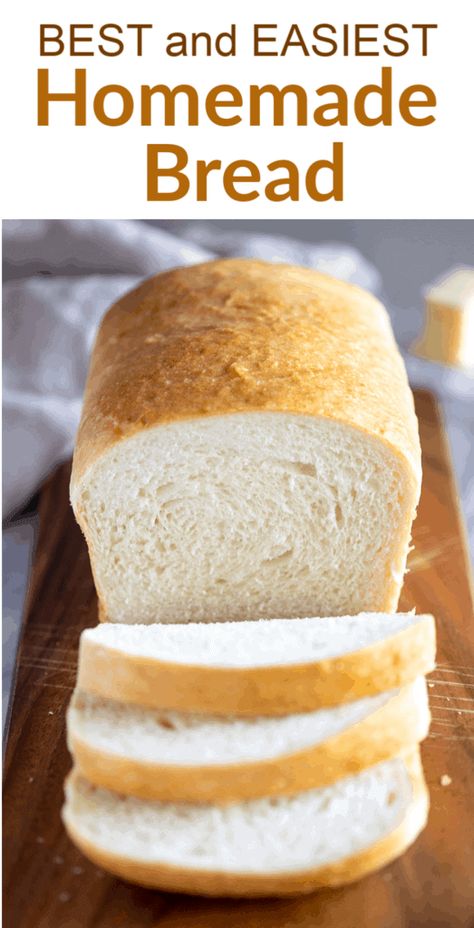 Basic White Bread Recipe, Easy White Bread Recipe, Soup Bread, Easy Homemade Bread, Resepi Roti, Homemade Bread Recipe, Best Homemade Bread Recipe, Homemade White Bread, Homemade Things