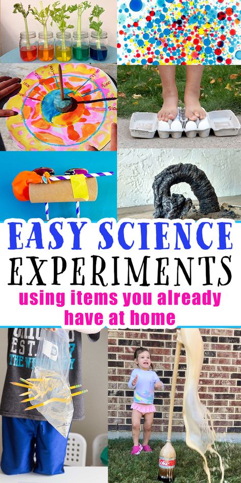 30 Easy Science Experiments for Kids Using Items You Already Have At Home - Happy Toddler Playtime Household Science Experiments, Stem At Home, Toddler Science Experiments At Home, Easy Science Experiments At Home, Fun Kid Experiments At Home, Kids At Home Science Experiments Fun, Easy Kids Science Experiments At Home, First Grade Science Experiments At Home, Kids Easy Science Experiments