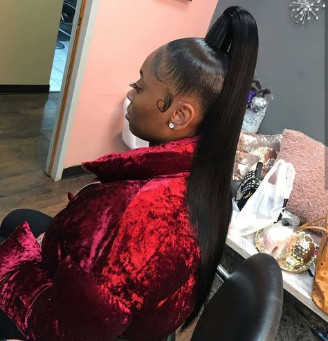 High Straight Ponytail Hairstyles, High Long Ponytails, Genie Ponytail Weave, Long High Ponytail, Slicked Ponytail, Genie Ponytail, Ponytail Weave, Long Ponytail Hairstyles, Extended Ponytail