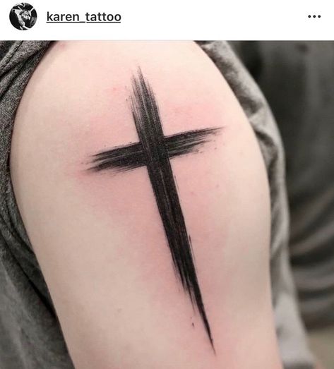 Cross Tattoo On Shoulder, Portugal Tattoo, Cool Cross Tattoos, Black Cross Tattoos, Cross Shoulder Tattoos, Watercolour Tattoo Men, Crucifix Tattoo, Best Cover Up Tattoos, Half Sleeve Tattoos Forearm