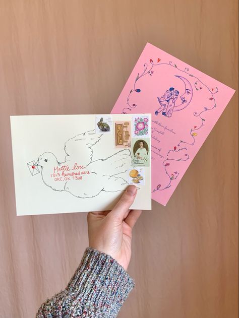 Cute Wedding Invitations, Aesthetic Invitation, Dove Drawing, Diy Wedding Stationery, Pen Pal Letters, Pen Pals, 카드 디자인, Pen Pal, My Funny Valentine