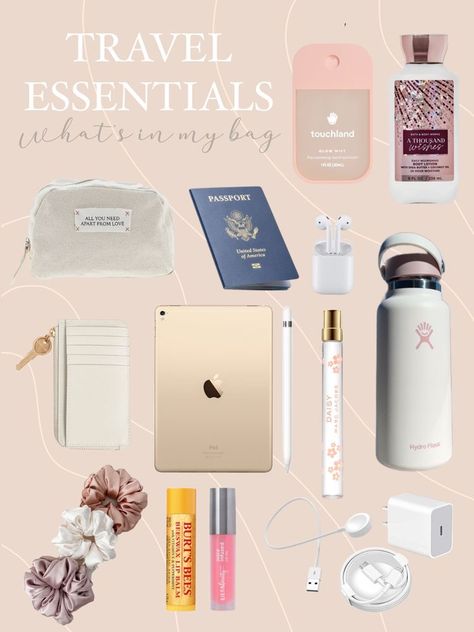 Luggage Packing List, Airport Essentials, Beach Trip Packing, Road Trip Necessities, Trip Essentials Packing Lists, Travel Backpack Essentials, Road Trip Bag, Everyday Bag Essentials, Carry On Essentials