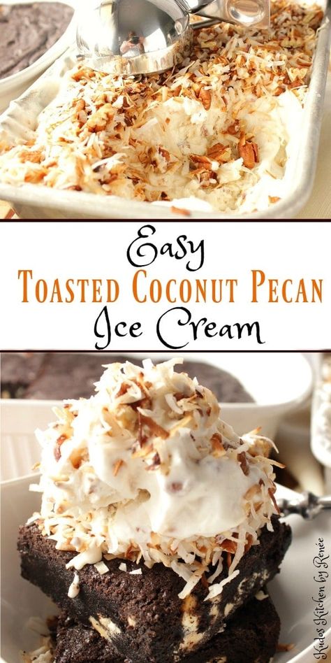 Coconut Ice Cream Dessert, Hawaiian Ice Cream, Homemade Ice Cream Recipes Machine, Coconut Ice Cream Recipes, Frozen Treats Recipes, Ice Cream Recipes Machine, Coconut Milk Ice Cream, Easy Ice Cream Recipe, Pecan Ice Cream