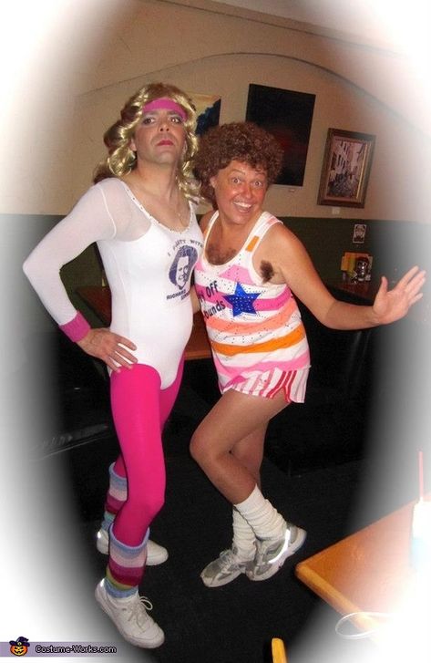 Darcie: I have been wanting to do Richard Simmons for many years and finally tackled it. I wanted it to be funny and over the top just like he is in... Richard Simmons Birthday Funny, Richard Simmons Halloween Costume, Richard Simmons Costume, Richard Simmons Deal A Meal, Gene Simmons Funny, Gene Simmons Boots, Richard Simmons, Homemade Costume, Costume Works