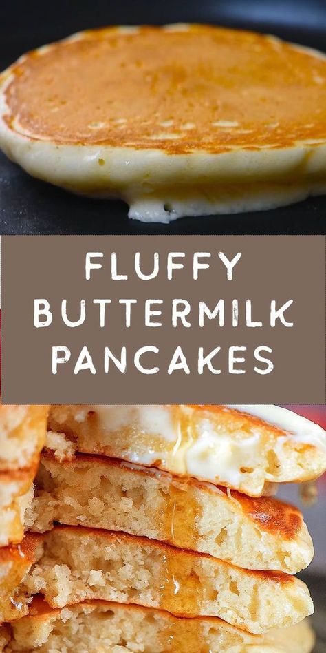 Fluffy Buttermilk Pancakes, Easy Homemade Pancakes, Fluffy Pancake Recipe, Buttermilk Pancakes Fluffy, Homemade Pancake Recipe, Best Pancake Recipe, Pancake Recipe Buttermilk, Honey Cinnamon, Pancake Recipe Easy