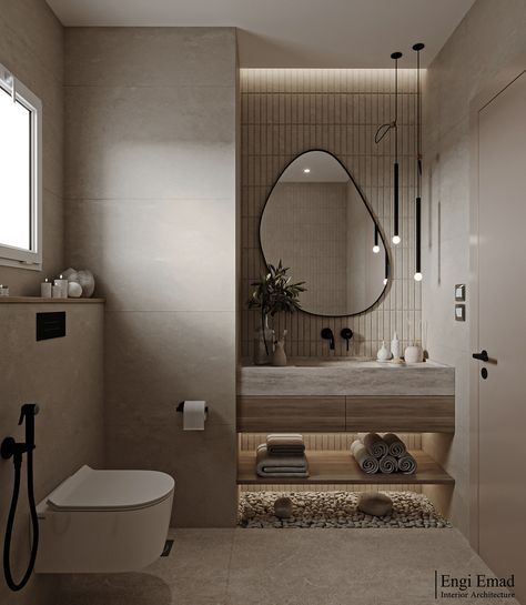 Bathroom Design no Behance Bathroom Moodboard Interior Design, Japandi Bathroom Design, House Moodboard, Japandi Bathroom, Bathroom Layout Plans, Estilo Japandi, Hari Om, Insta Aesthetic, Aesthetic Poses