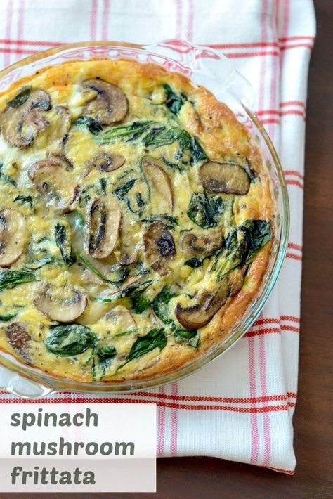 spinach mushroom frittata recipe step by step Spinach Mushroom Frittata, Recipe With Eggs, Red Chard, Mushroom Frittata, Mushroom Quiche, Spinach Mushroom, Easy Breakfast Recipe, Frittata Recipe, Crustless Quiche