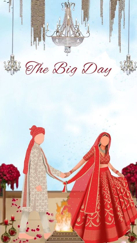 Faceless Illustration, Wedding Illustration Card, Couple Illustration Wedding, Bride And Groom Cartoon, Wedding Couple Cartoon, Indian Invitation Cards, Indian Invitations, Digital Wedding Invitations Design, Closet Transformation