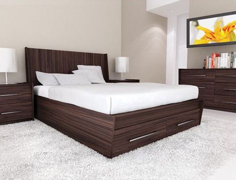 Double Deck Bed Design, Bed Designs With Storage, Double Bed With Storage, Double Bed Designs, Wood Bed Design, Contemporary Bedroom Furniture, Wooden Bed Design, Bed Design Modern, Brown Furniture